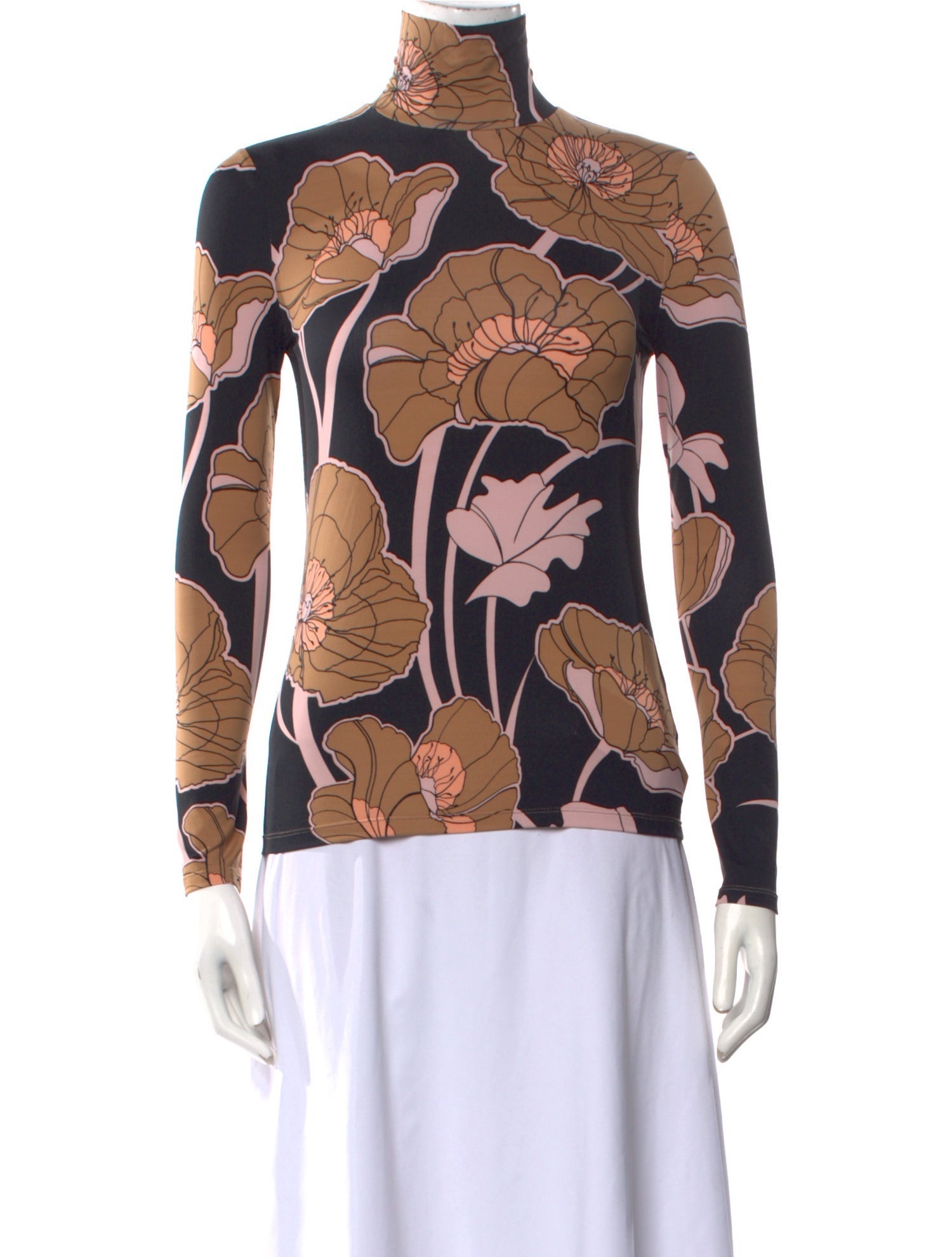 St. John Printed Turtleneck Sweatshirt