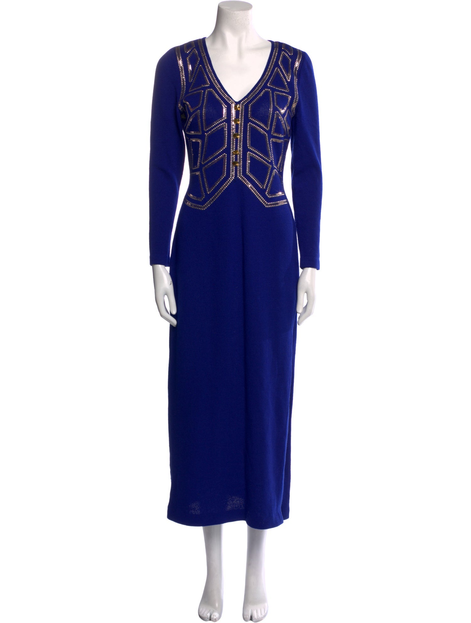 St. John V-Neck Long Dress