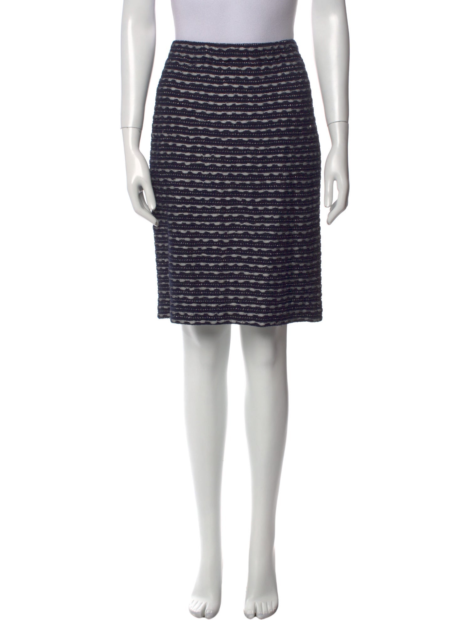 St. John Striped Knee-Length Skirt