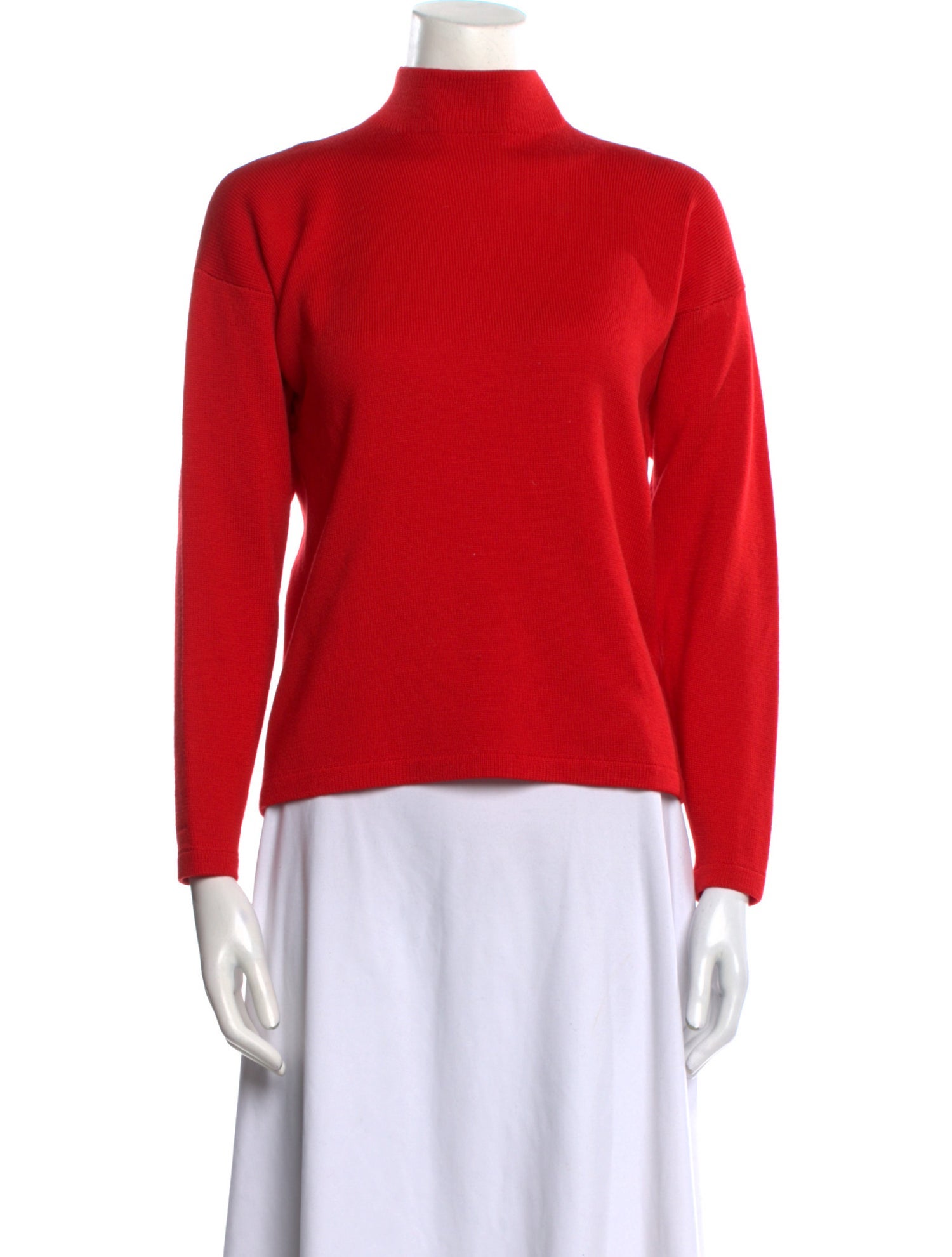St. John Wool Mock Neck Sweatshirt