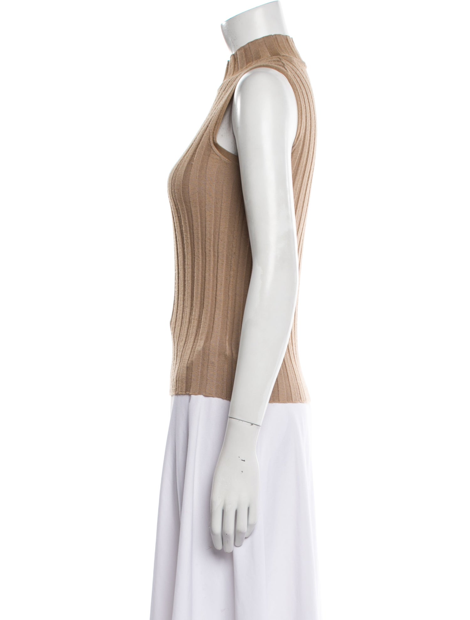 St. John Mock Neck Sleeveless Top