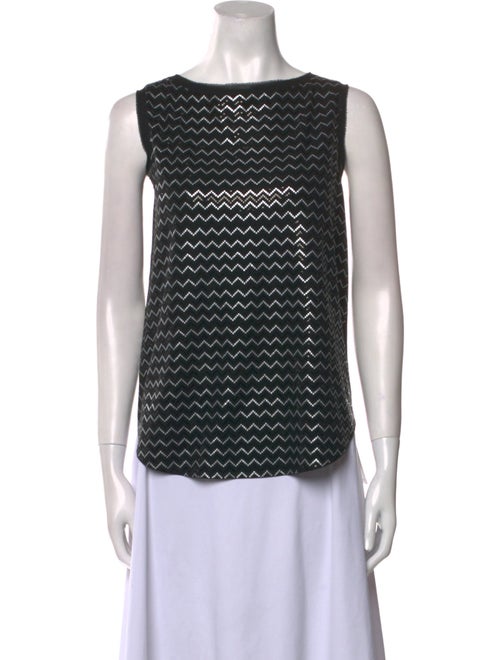 St. John Sequin Printed Top