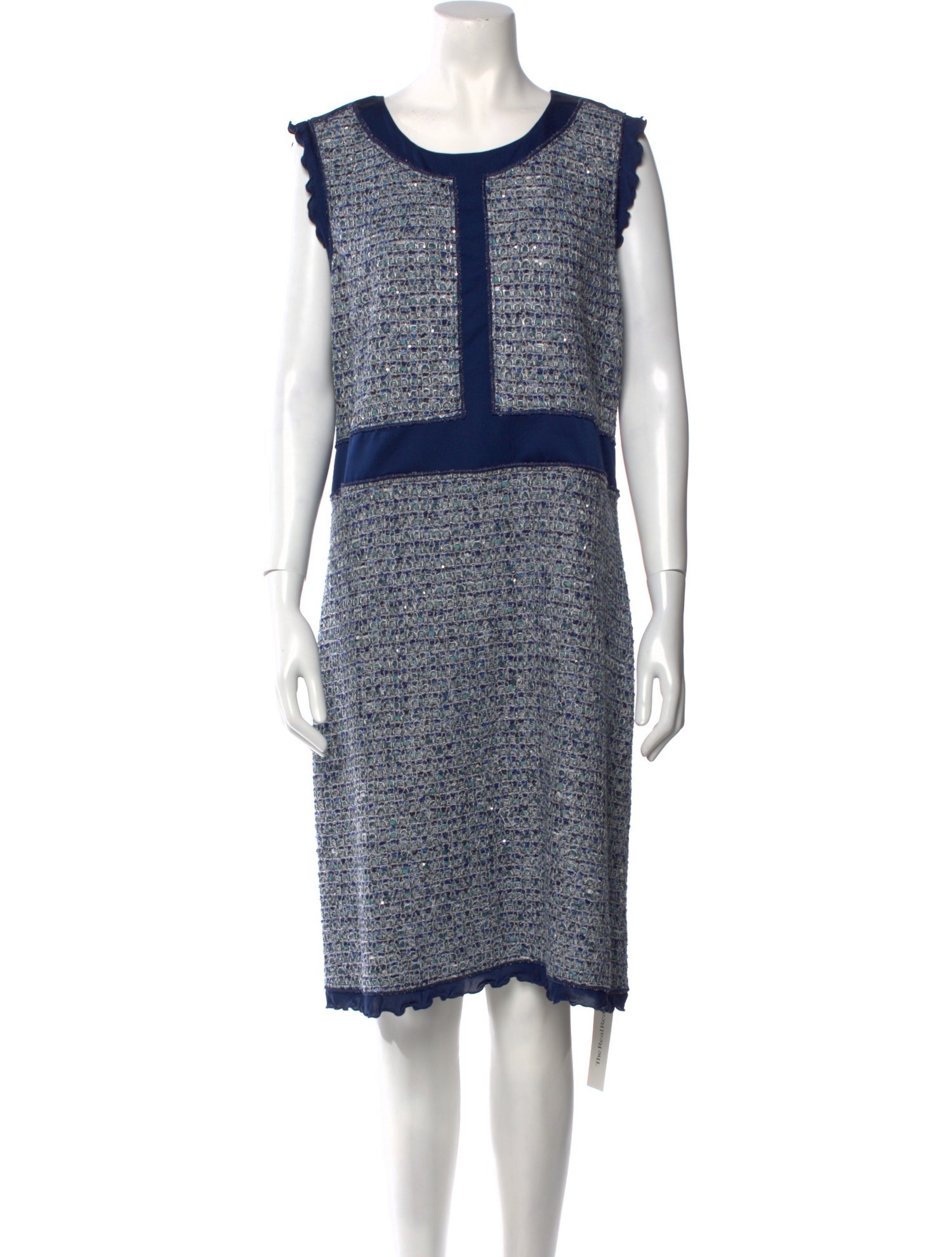 St. John Scoop Neck Knee-Length Dress