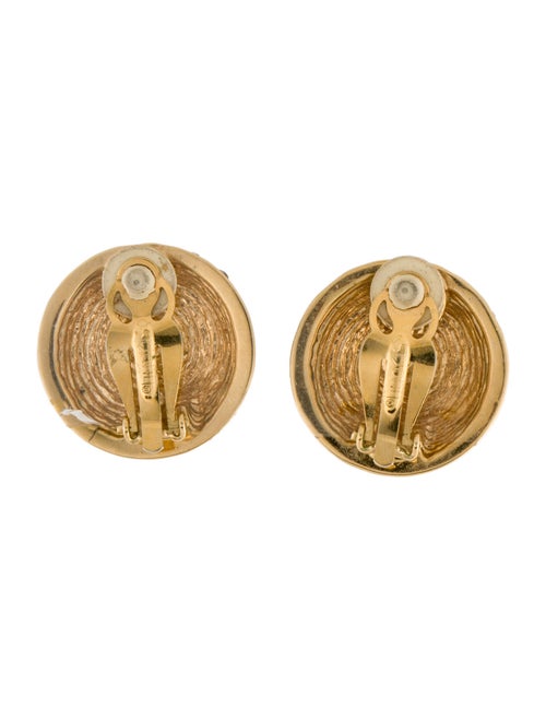 St. John Crystal & Enamel Lattice Clip-On Earrings