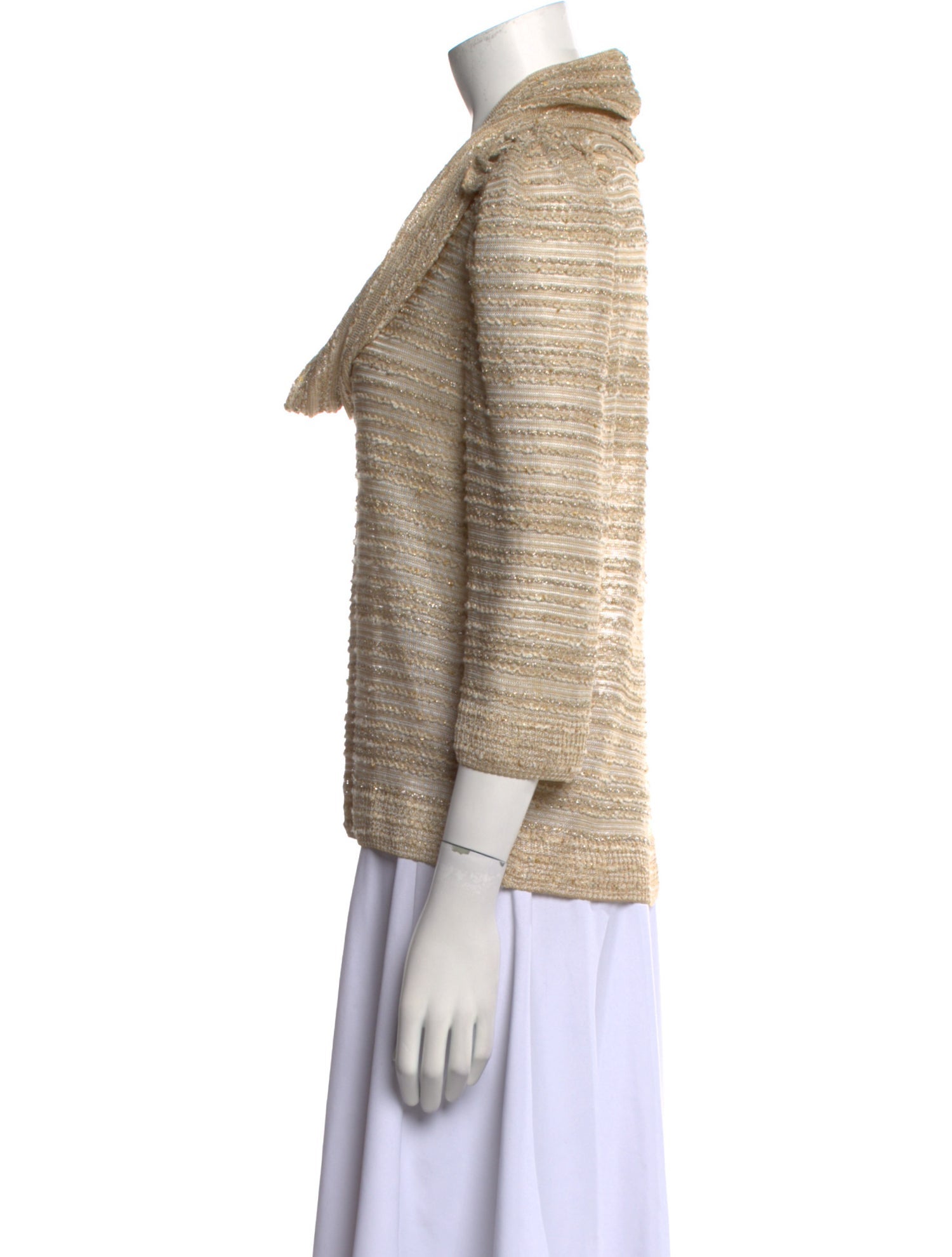 St. John Cowl Neck Three-Quarter Sleeve Top