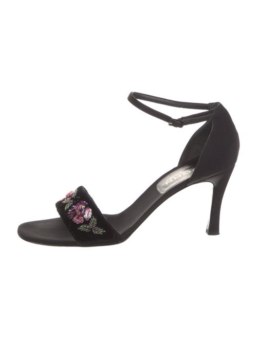 St. John Satin Sequin Embellishments Sandals