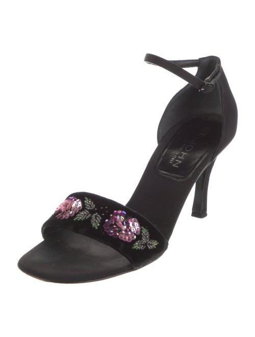 St. John Satin Sequin Embellishments Sandals