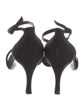 St. John Satin Sequin Embellishments Sandals