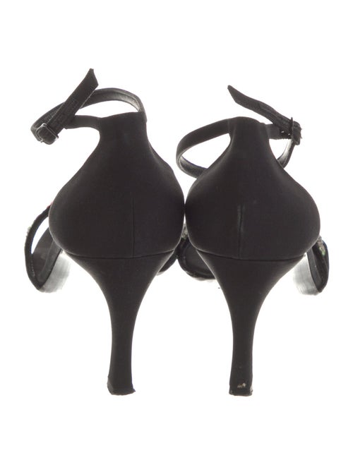 St. John Satin Sequin Embellishments Sandals