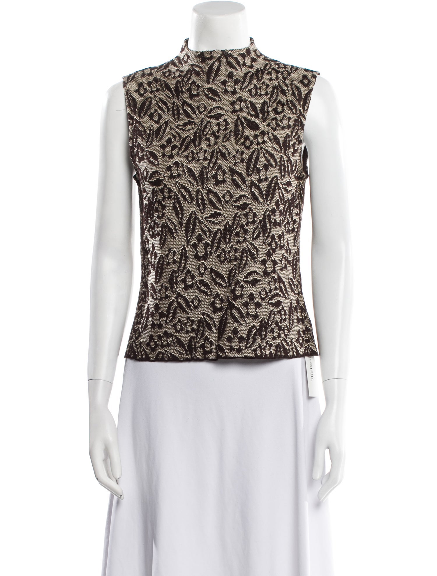 St. John Wool Printed Top