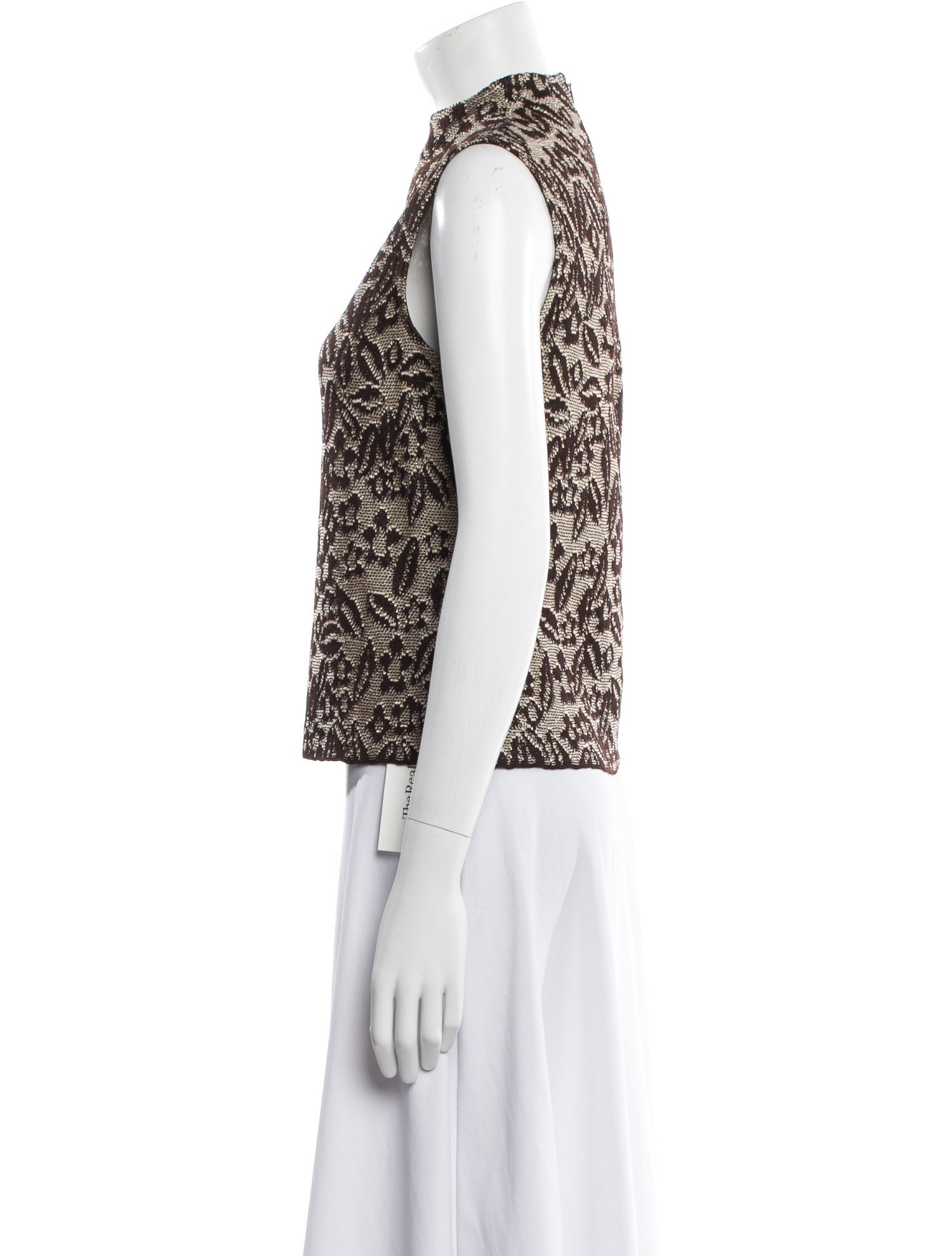 St. John Wool Printed Top