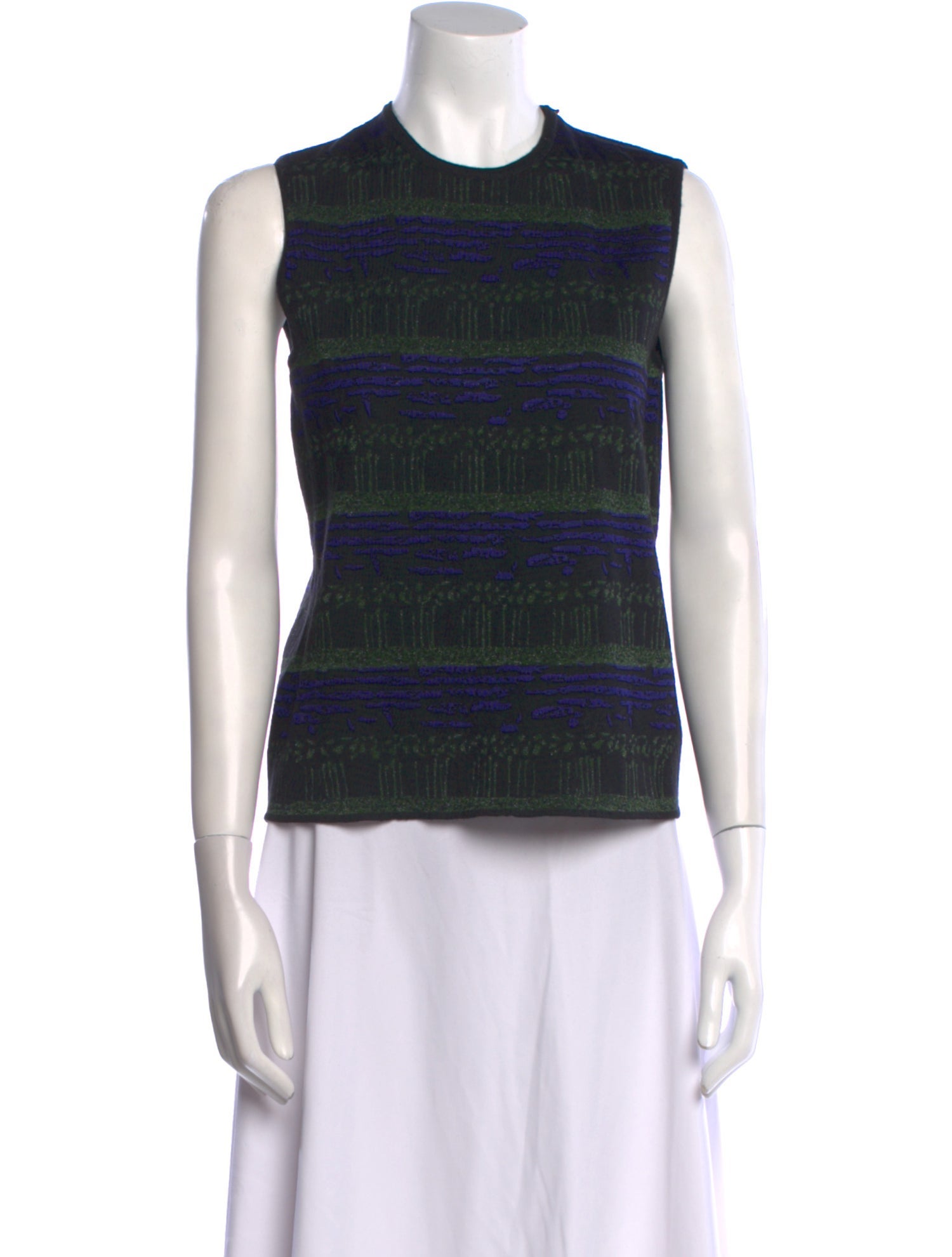 St. John Striped Crew Neck Sweater