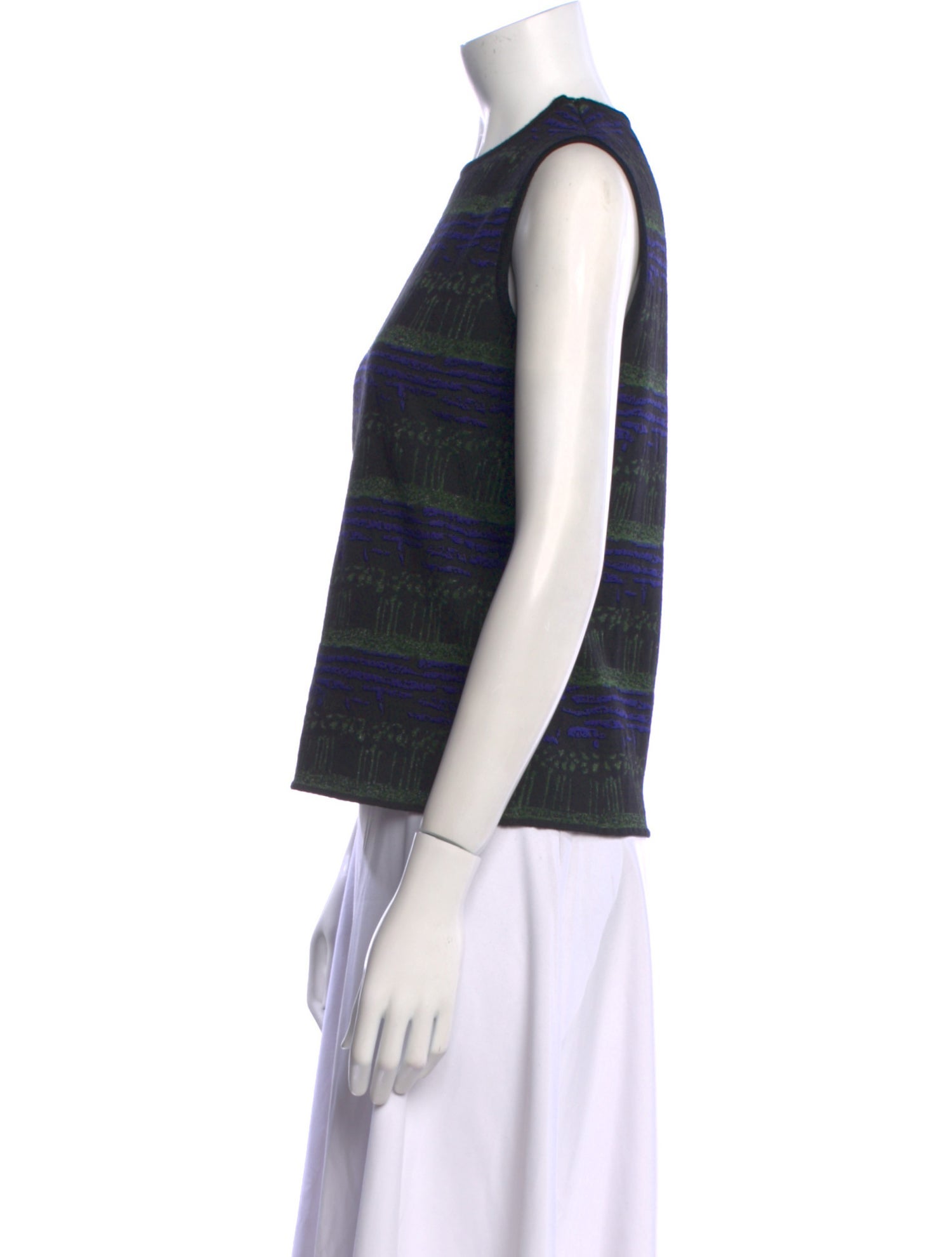 St. John Striped Crew Neck Sweater