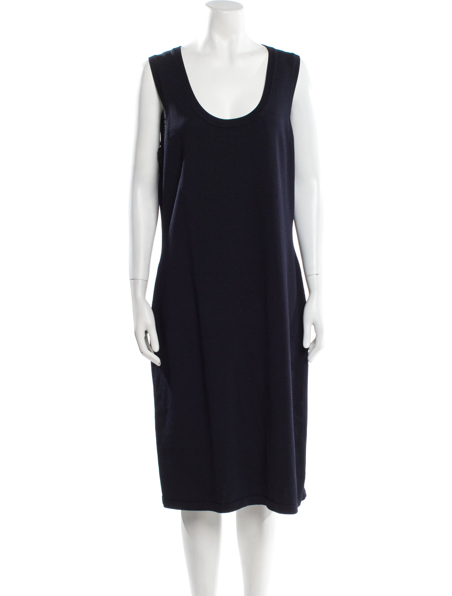 St. John Scoop Neck Midi Length Dress