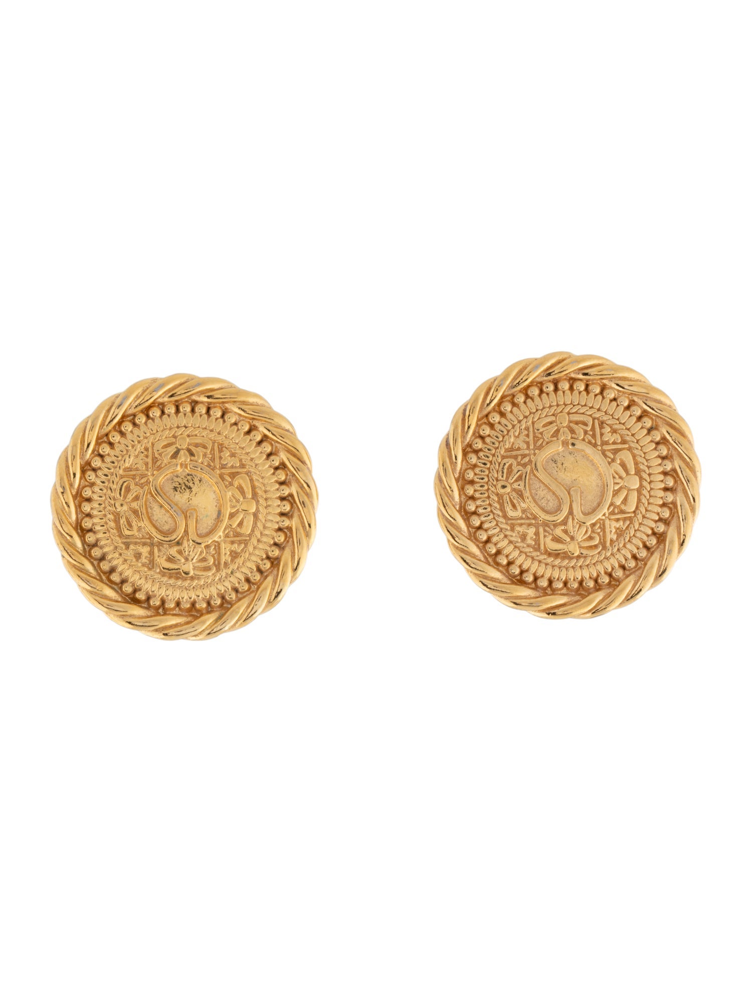 St. John Vintage Logo Clip On Earrings