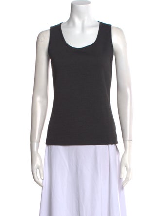 St. John Scoop Neck Sleeveless Top