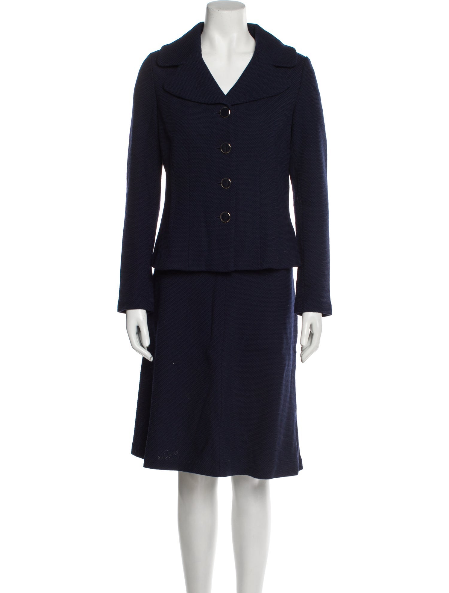 St. John Caviar Wool Skirt Suit