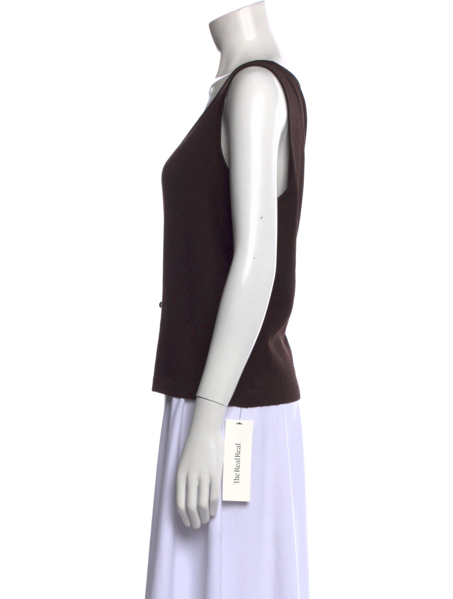 St. John Scoop Neck Sleeveless Top