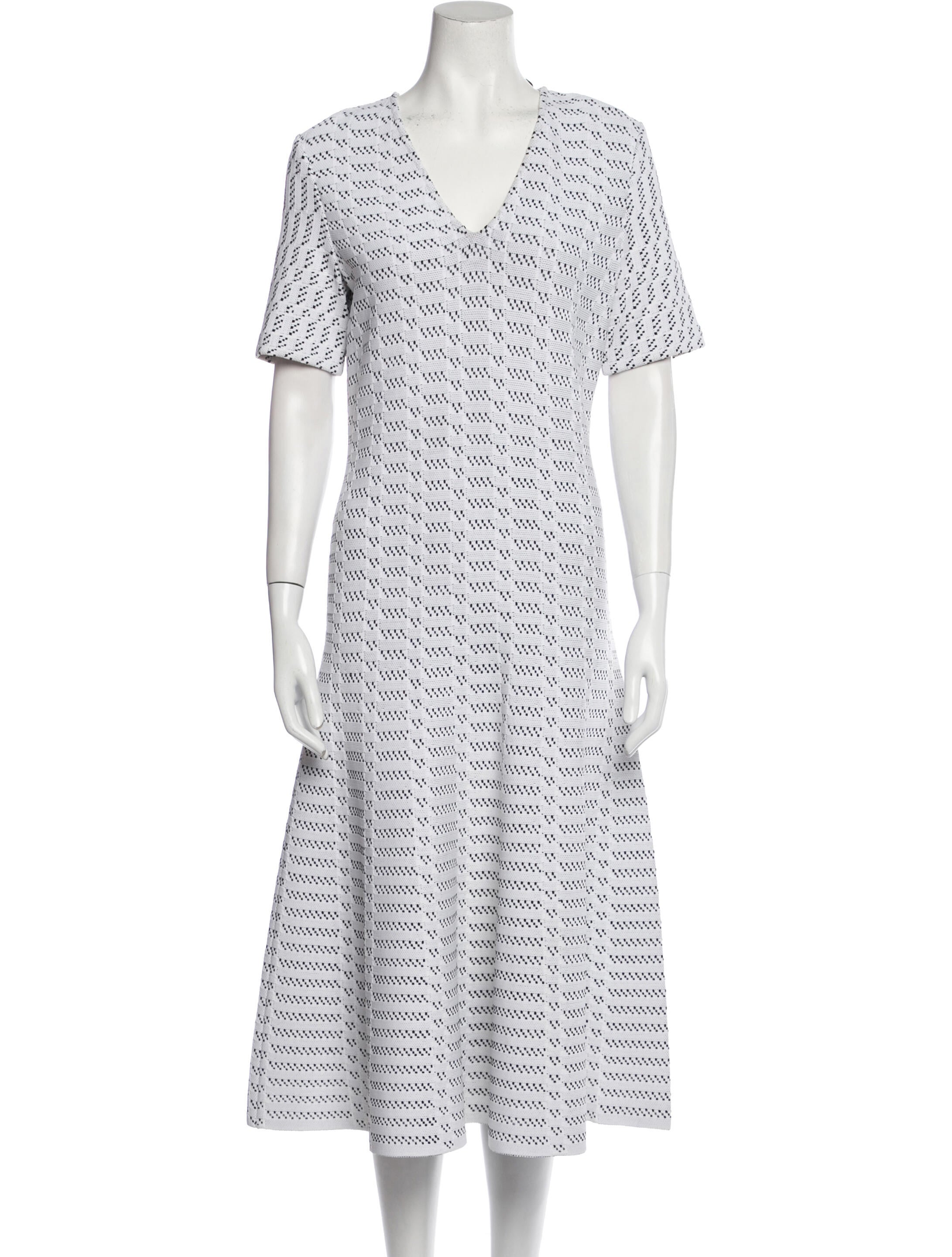 St. John Striped Midi Length Dress