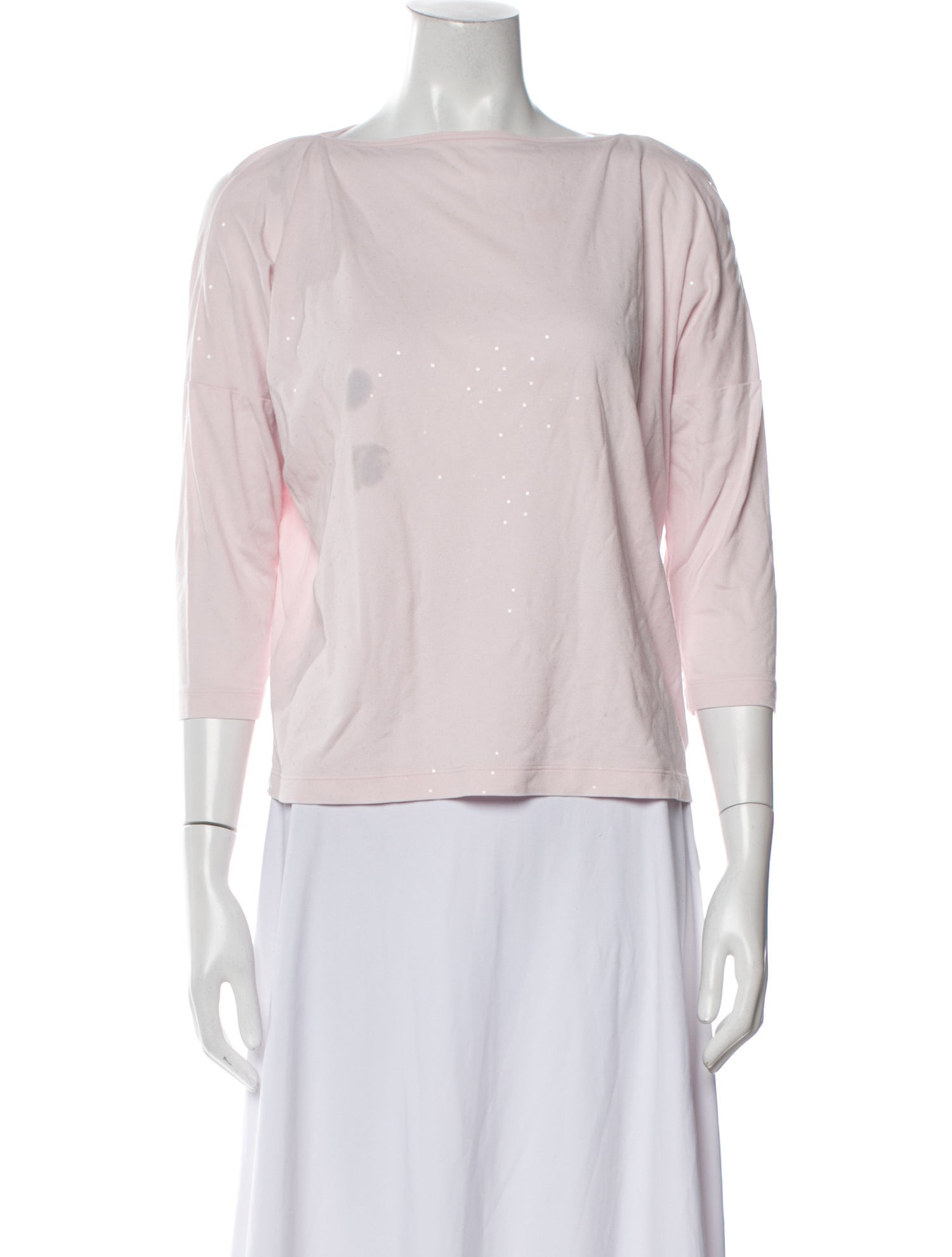 St. John Bateau Neckline Three-Quarter Sleeve Top