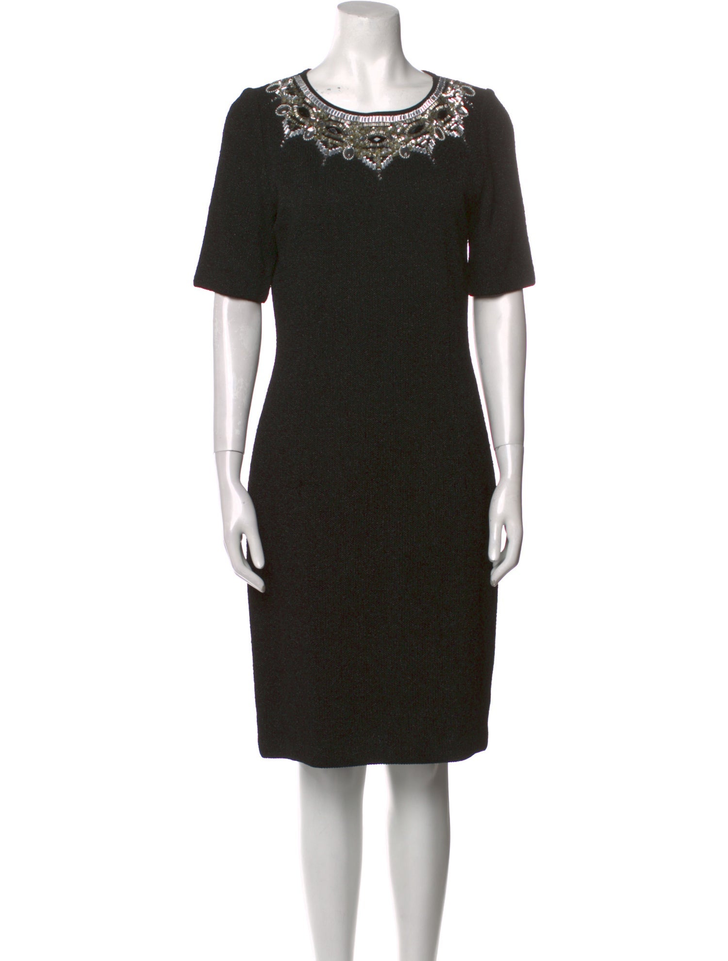 St. John Scoop Neck Knee-Length Dress