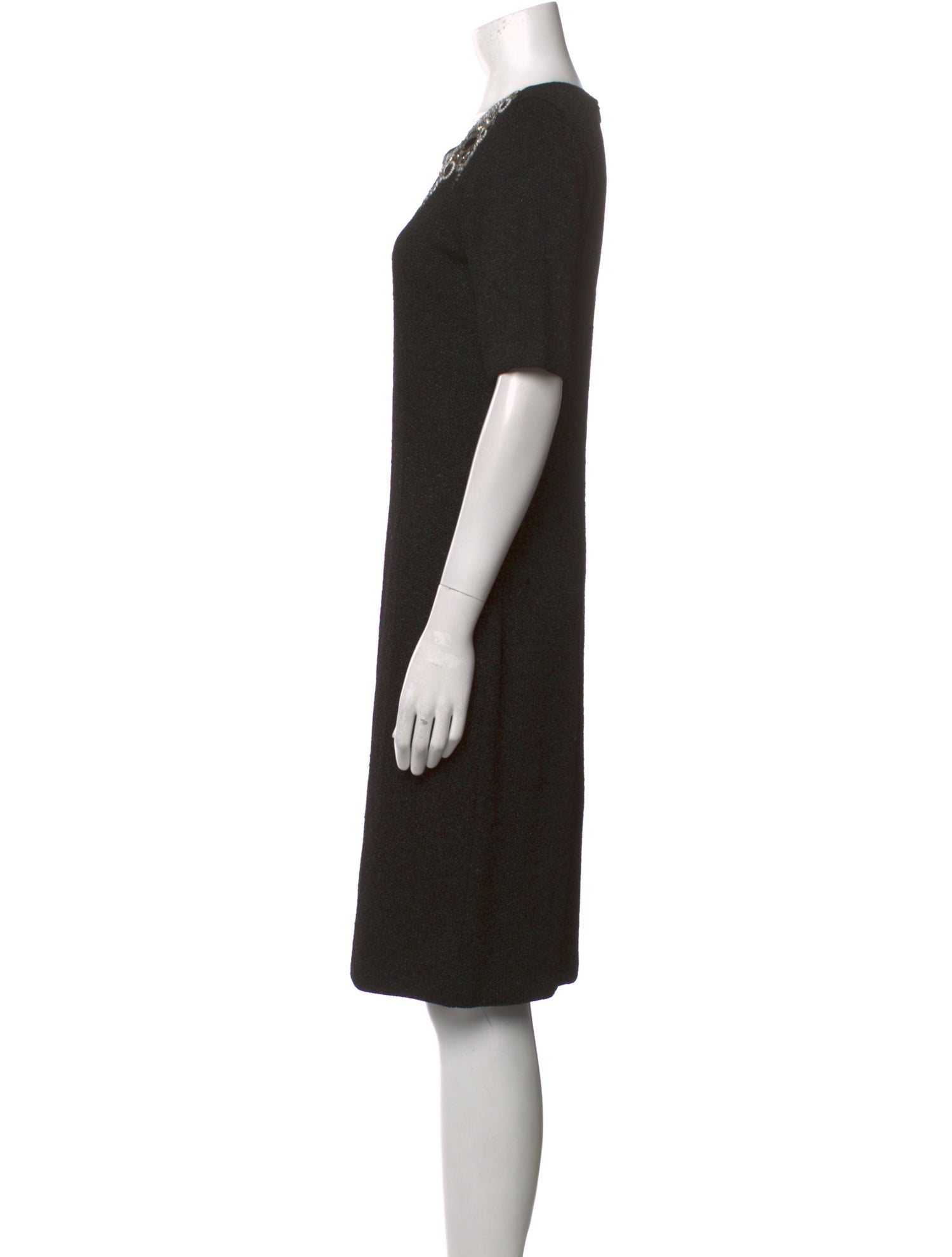 St. John Scoop Neck Knee-Length Dress