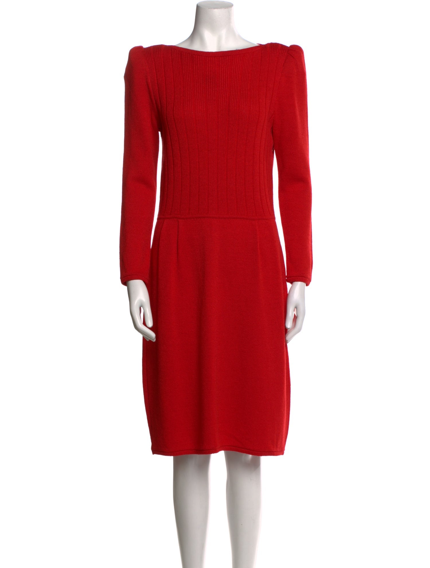 St. John Bateau Neckline Knee-Length Dress