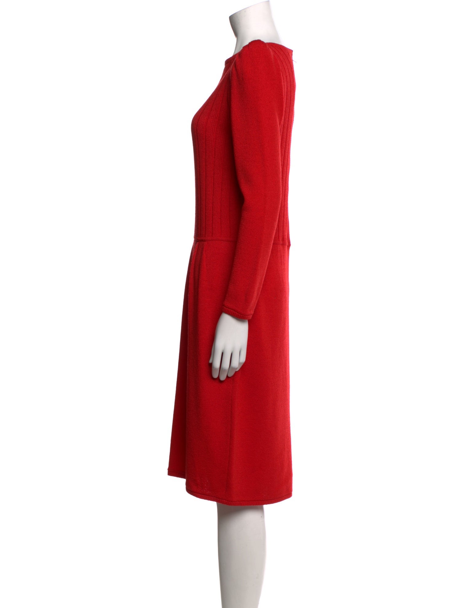 St. John Bateau Neckline Knee-Length Dress