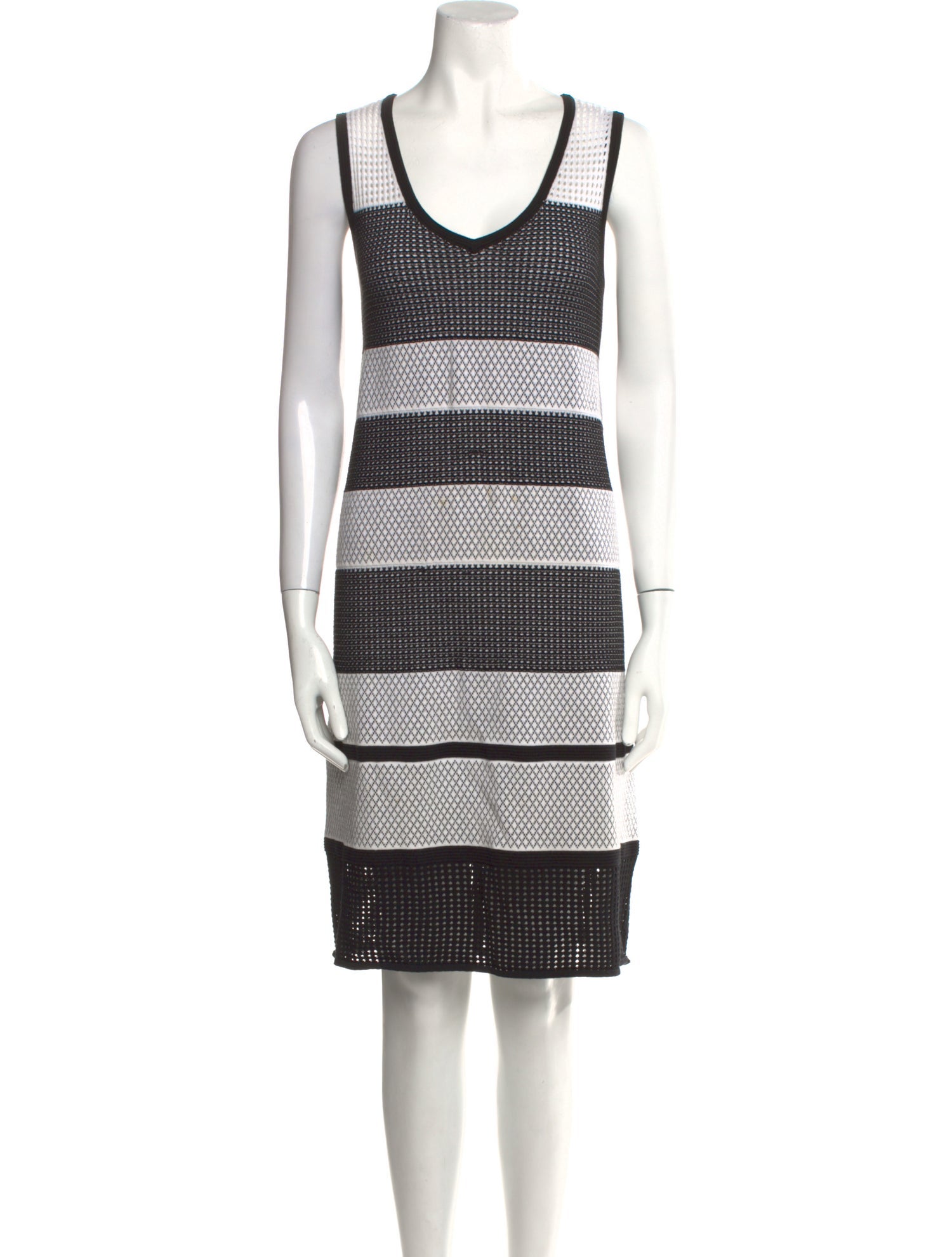 St. John Striped Knee-Length Dress