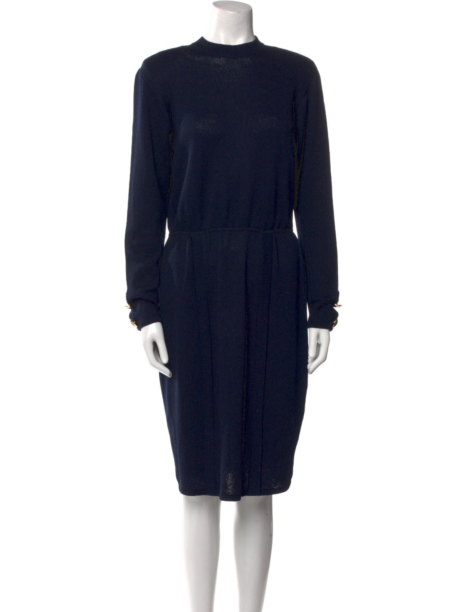 St. John Mock Neck Knee-Length Dress