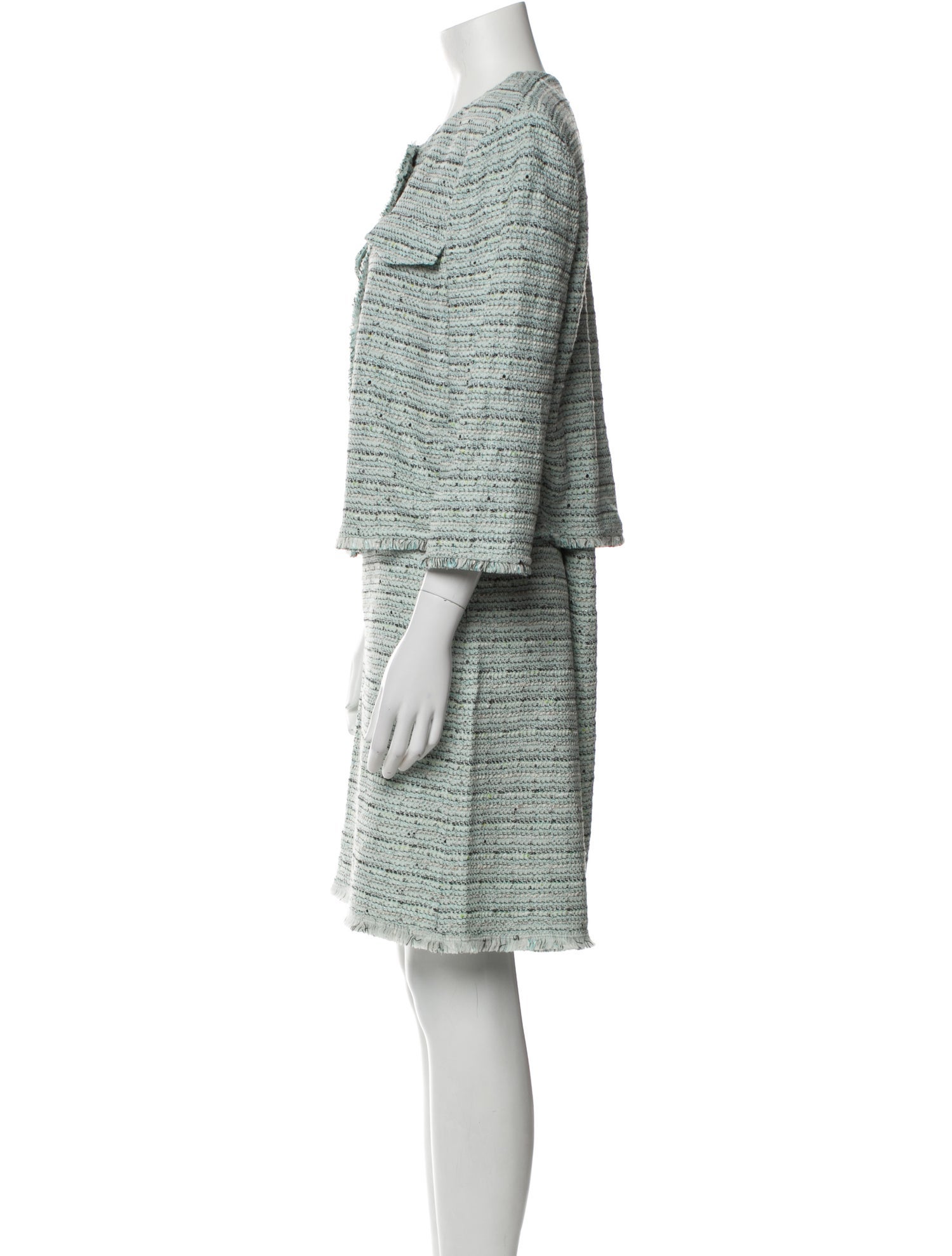 St. John Tweed Pattern Skirt Suit