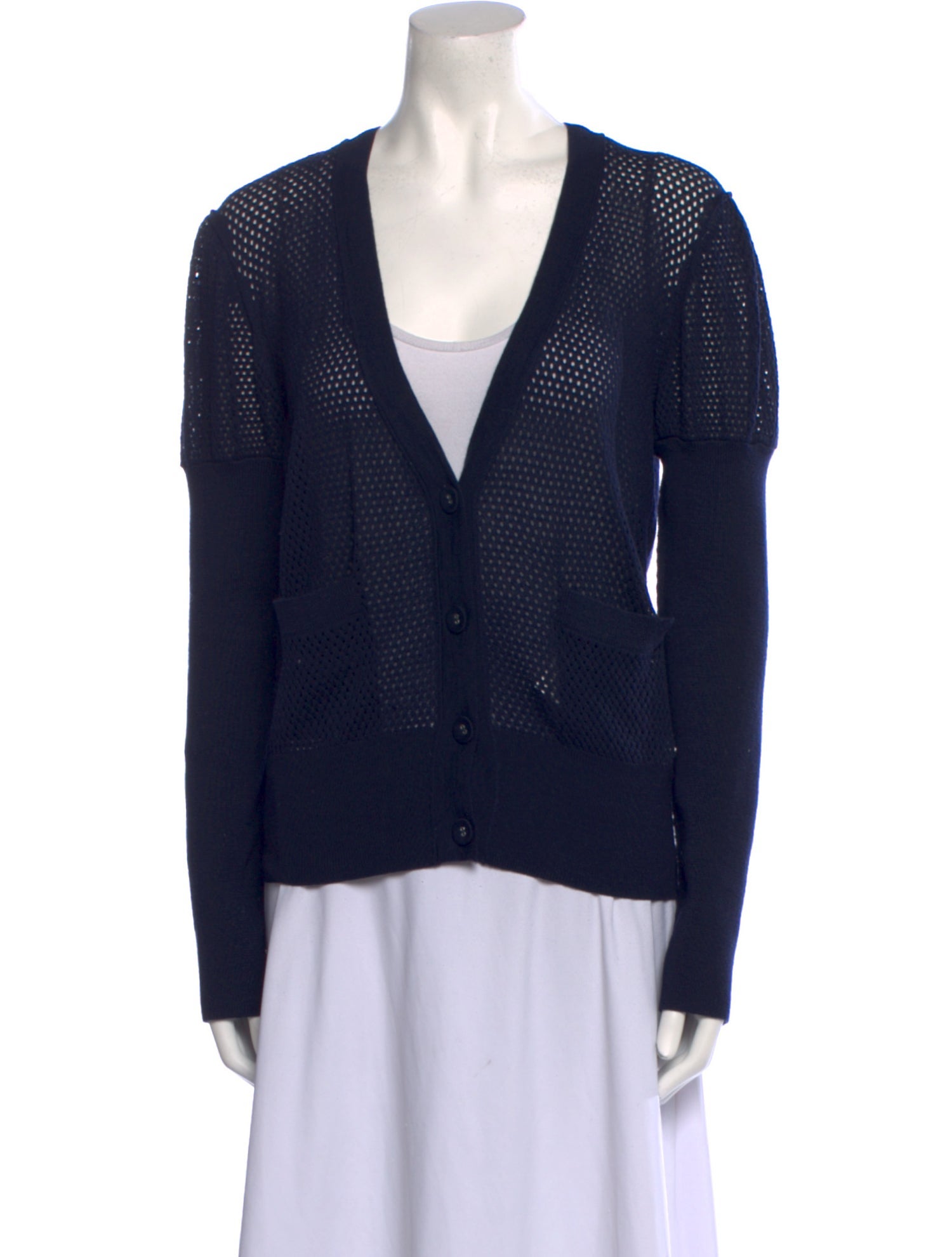 St. John Wool Plunge Neckline Sweater