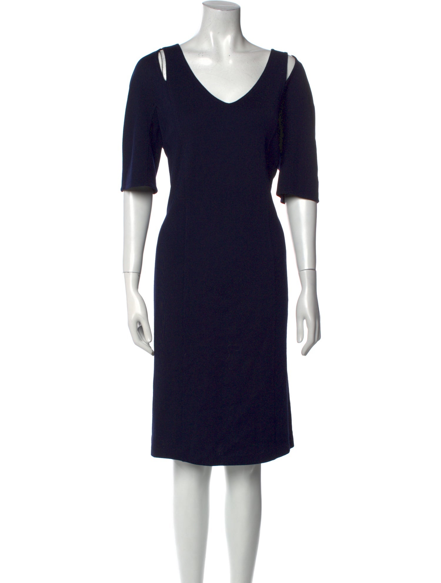 St. John Scoop Neck Knee-Length Dress