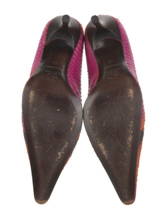 St. John Leather Printed Pumps