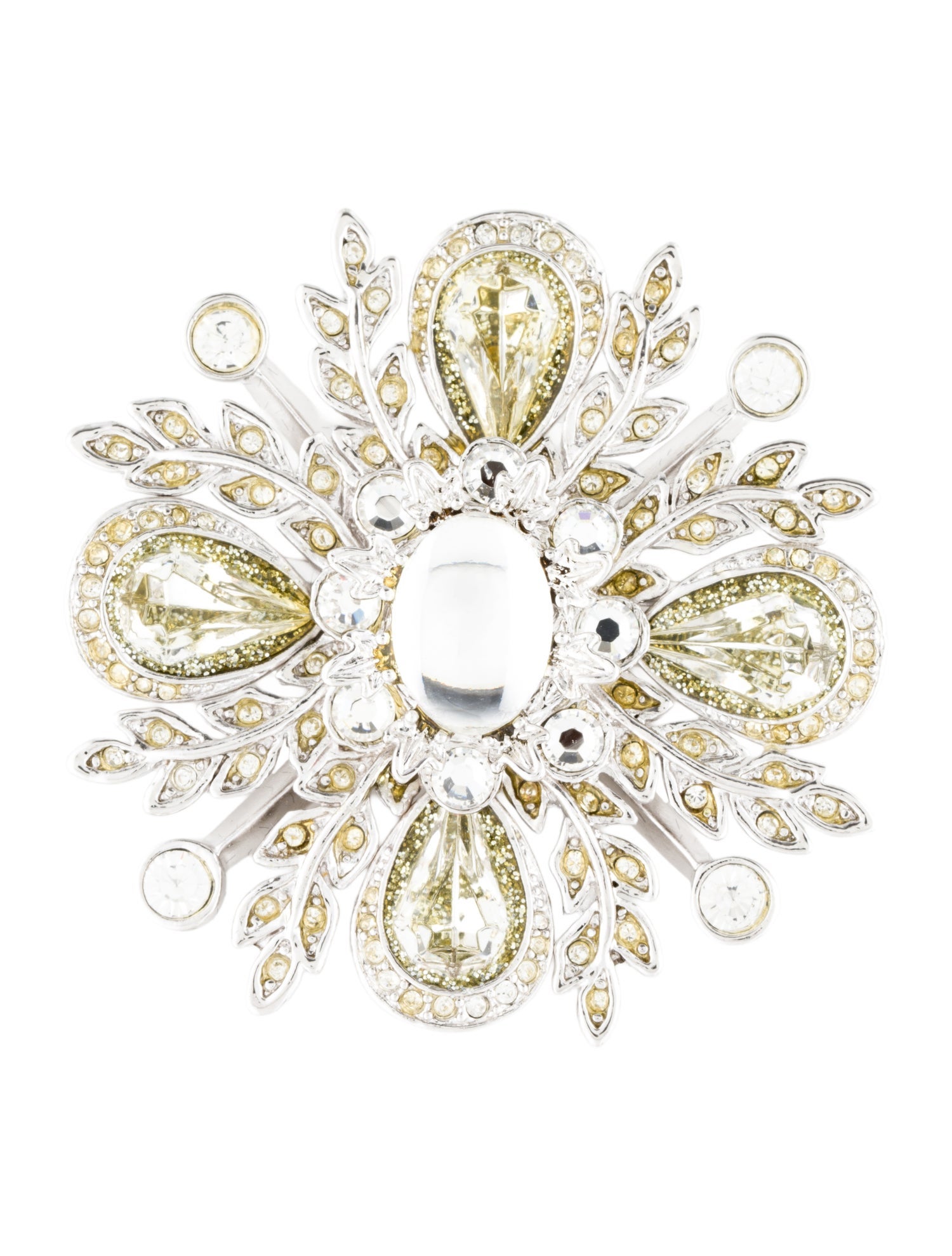 St. John Crystal Floral Brooch