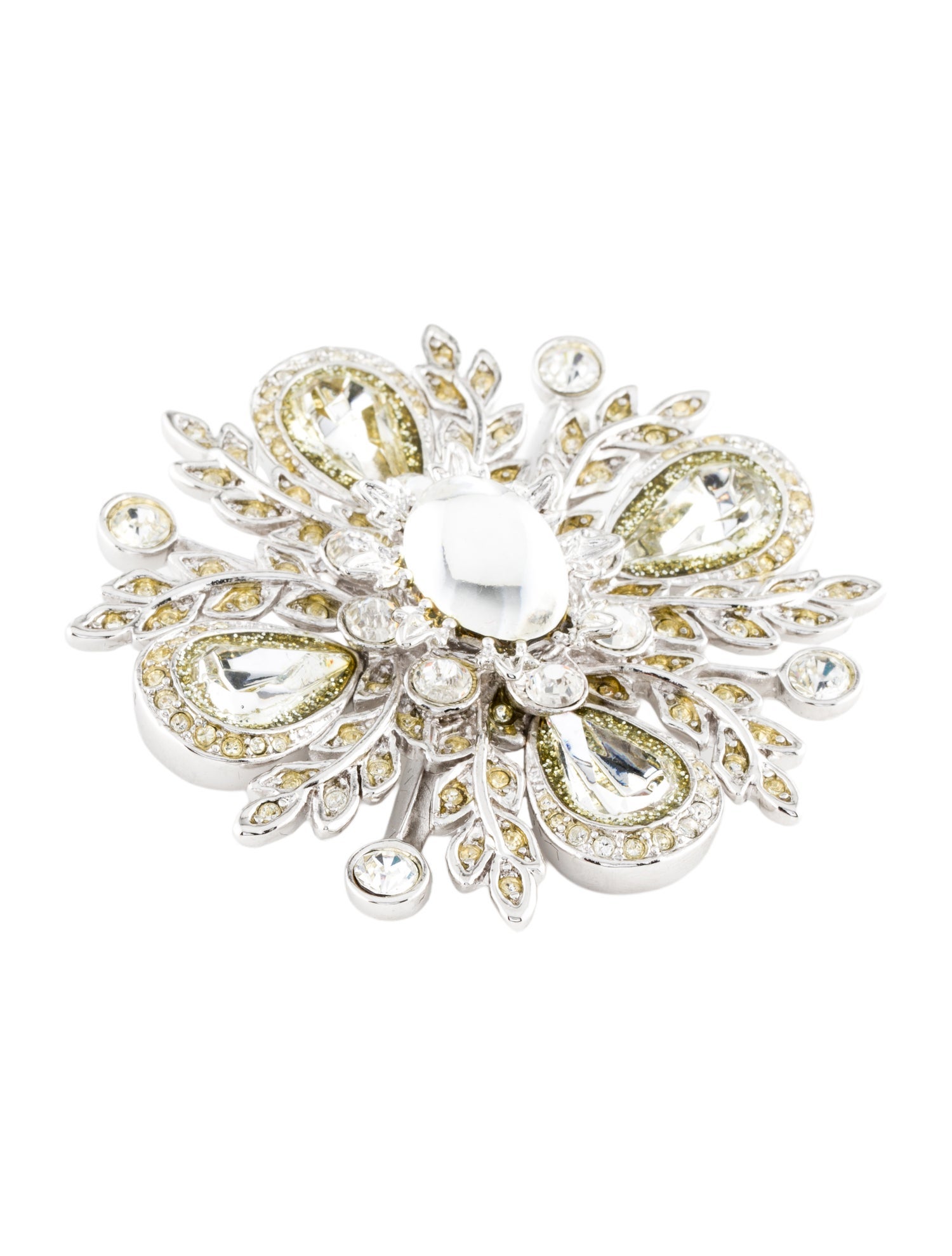 St. John Crystal Floral Brooch