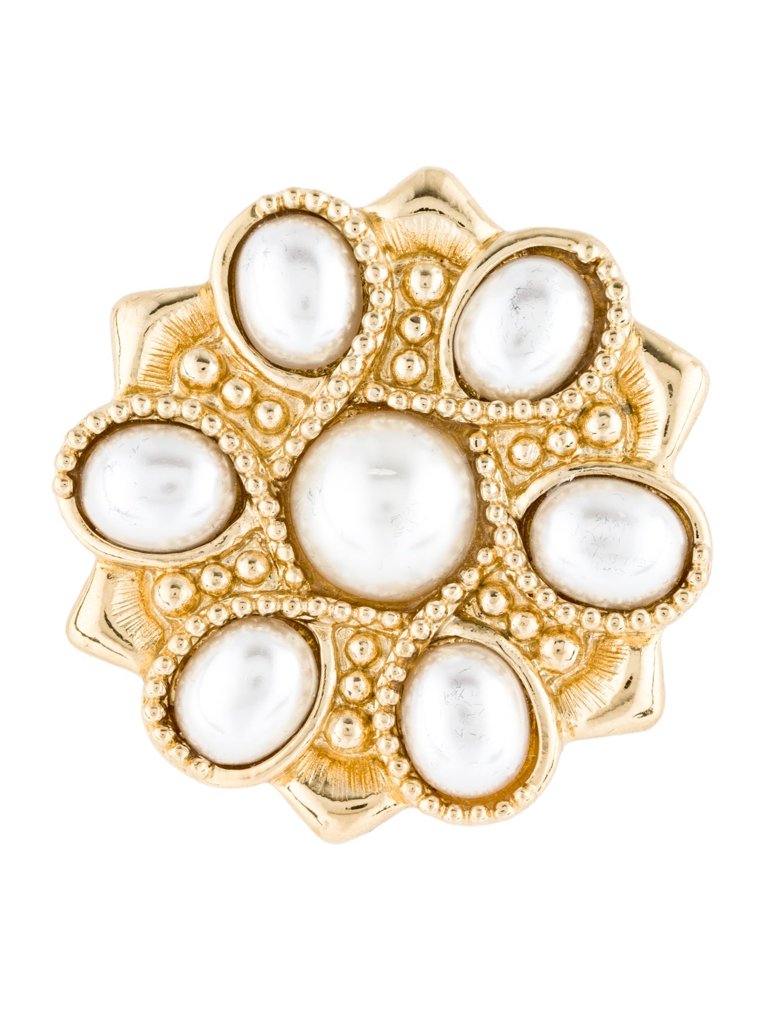 St. John Faux Pearl Pin Brooch