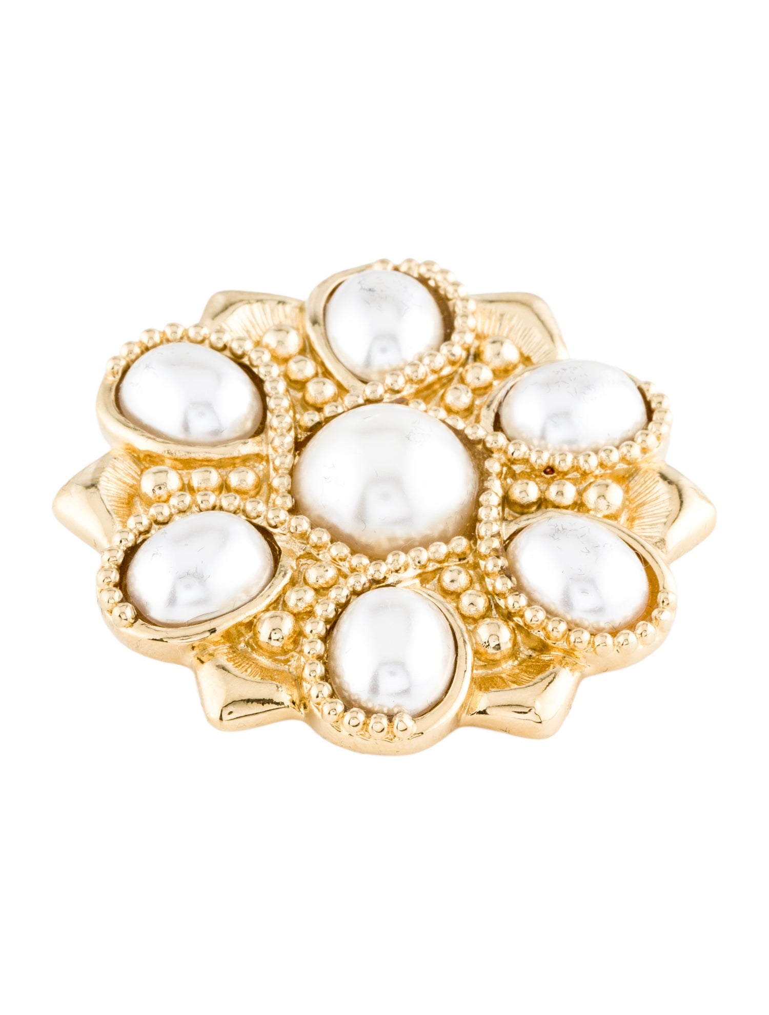 St. John Faux Pearl Pin Brooch
