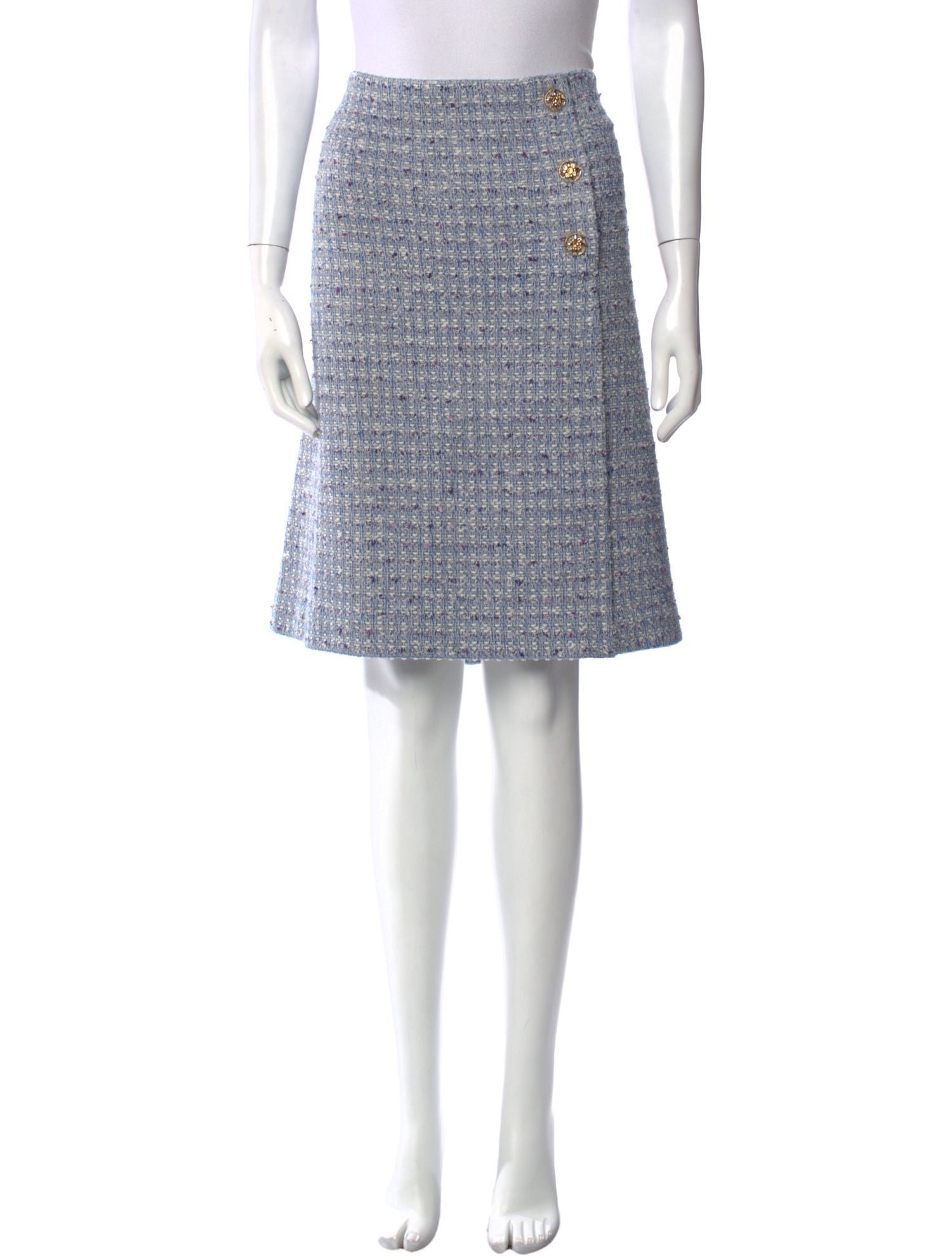 St. John Tweed Pattern Knee-Length Skirt