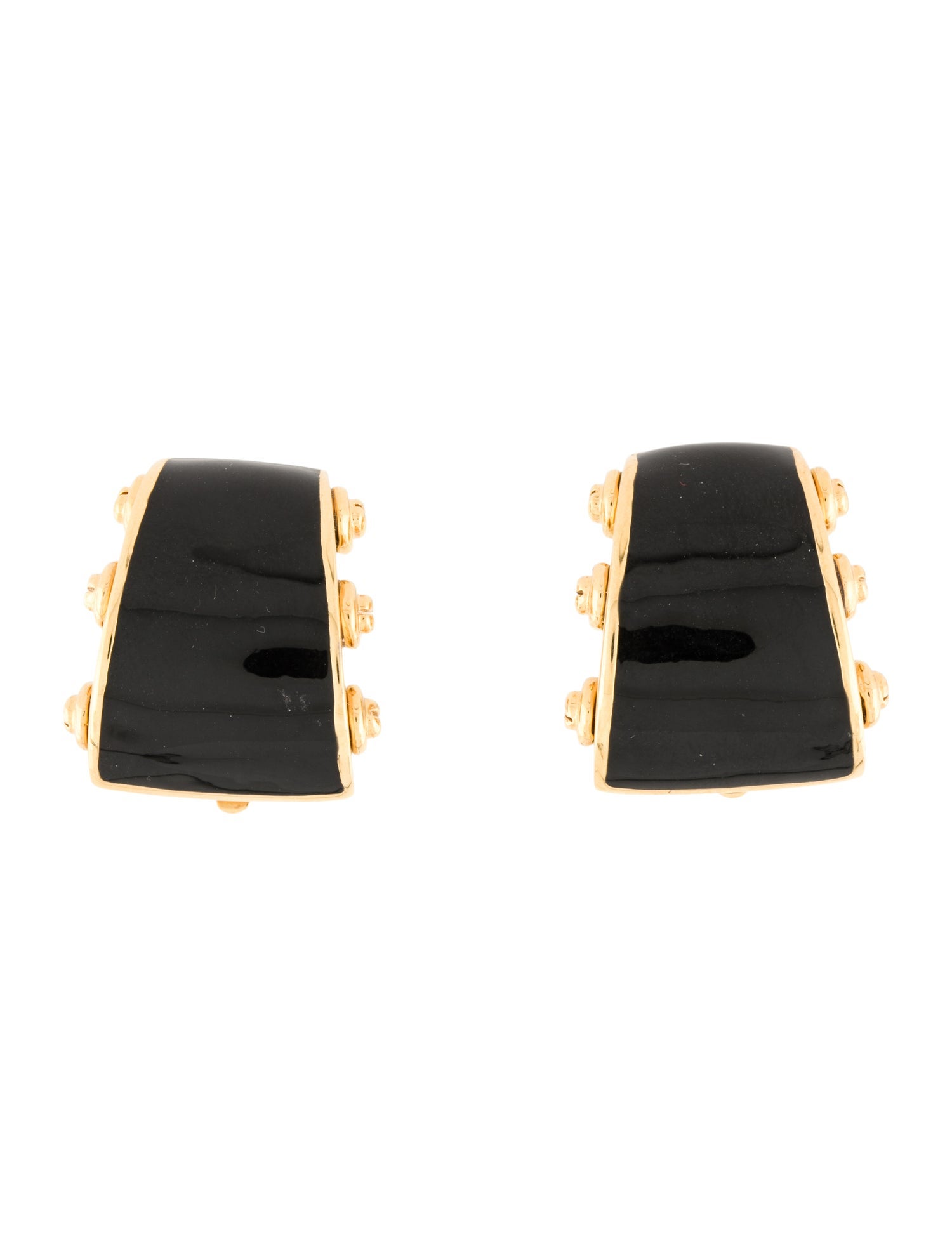 St. John Enamel Clip On Earrings