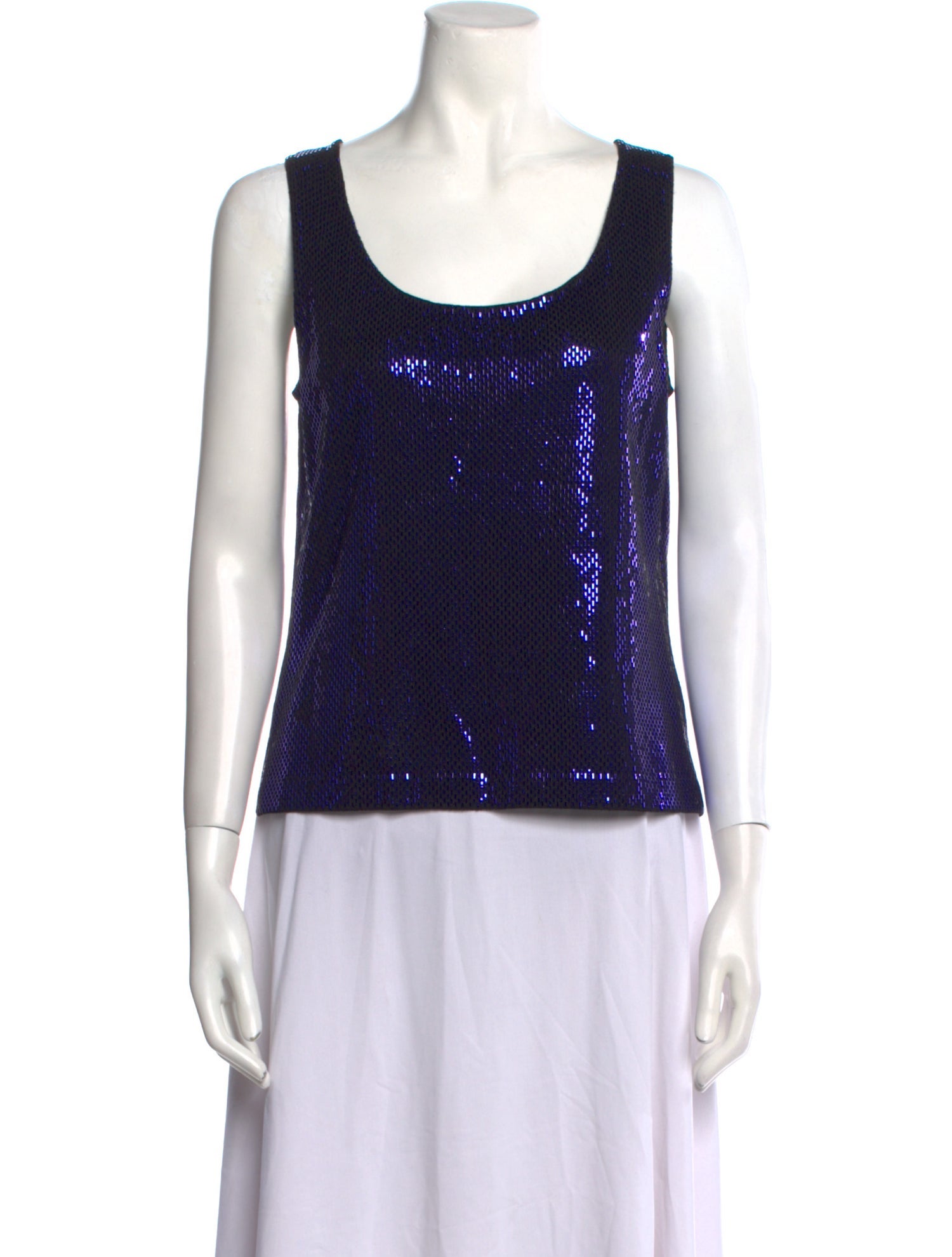 St. John Scoop Neck Sleeveless Top