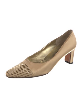 St. John Satin Sequin Embellishments Pumps