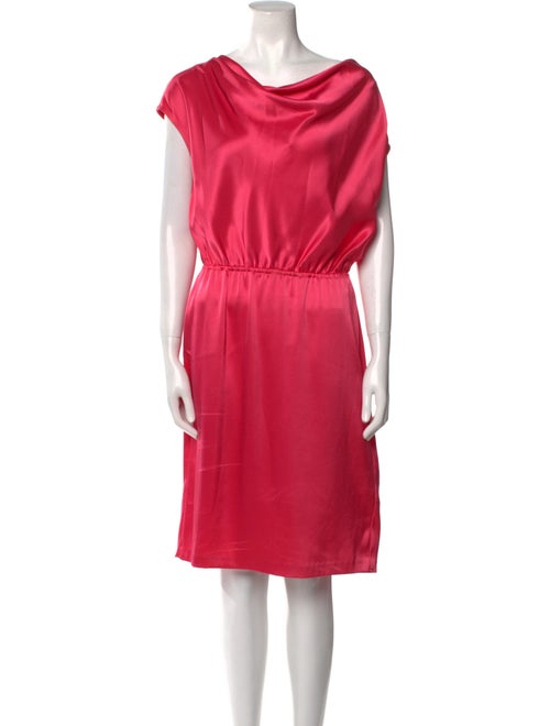 St. John Cowl Neck Knee-Length Dress