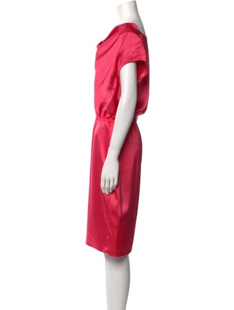 St. John Cowl Neck Knee-Length Dress