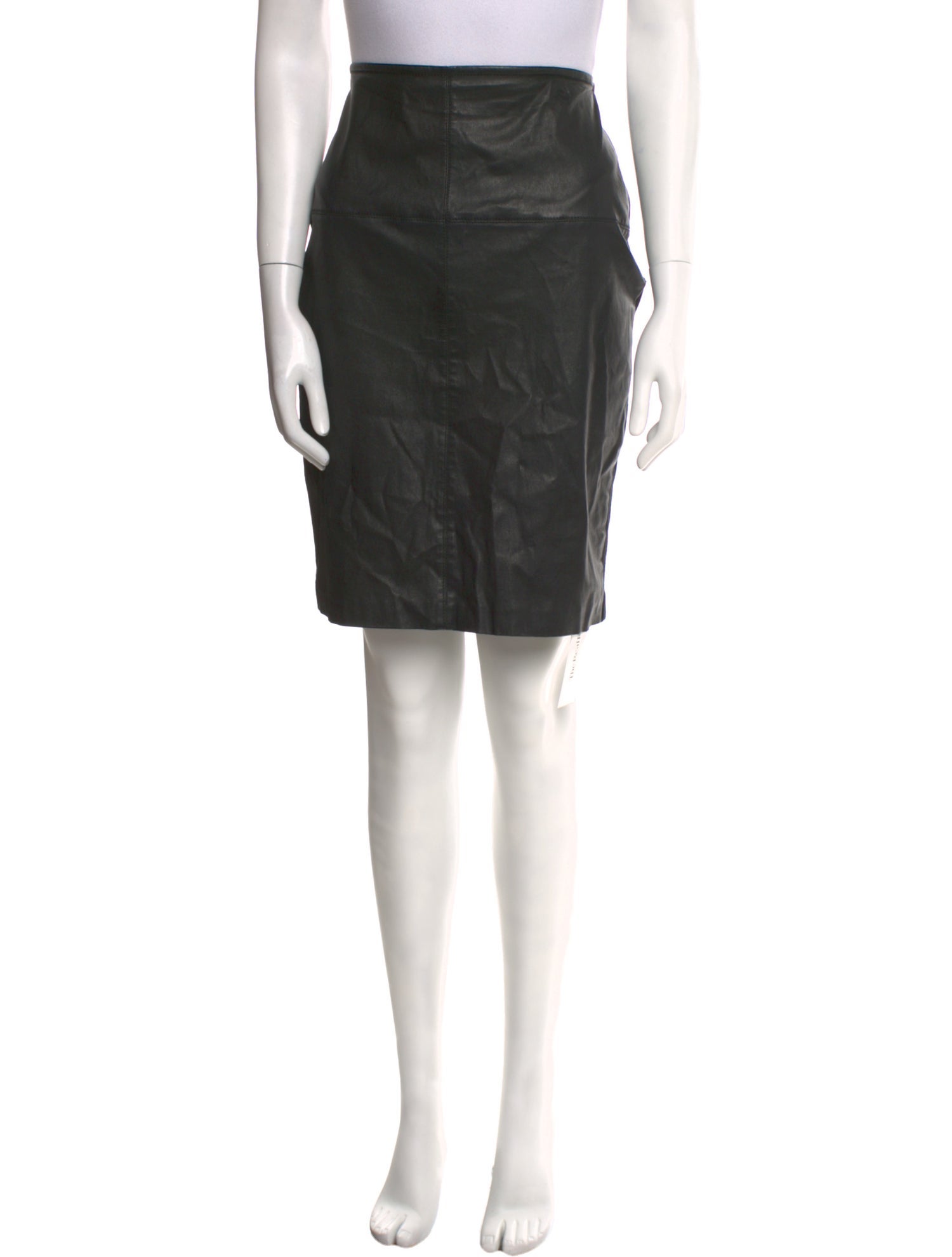 St. John Leather Knee-Length Skirt