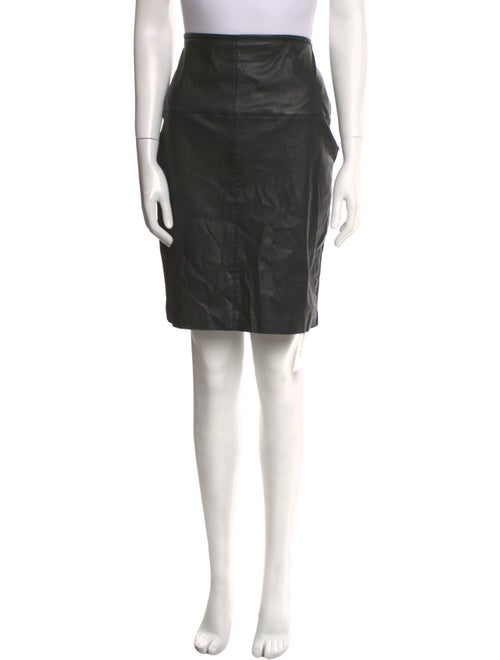 St. John Leather Knee-Length Skirt