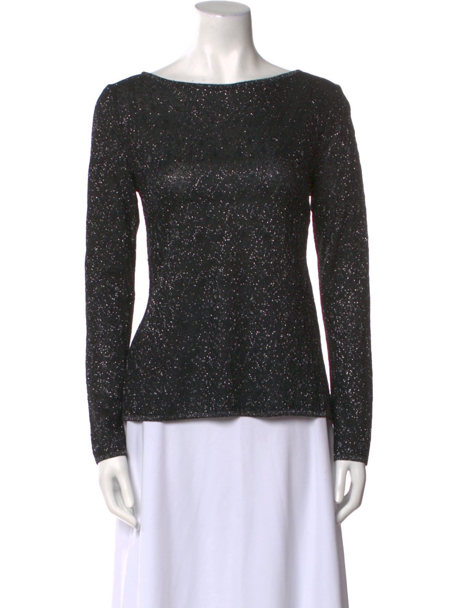 St. John Scoop Neck Long Sleeve Top