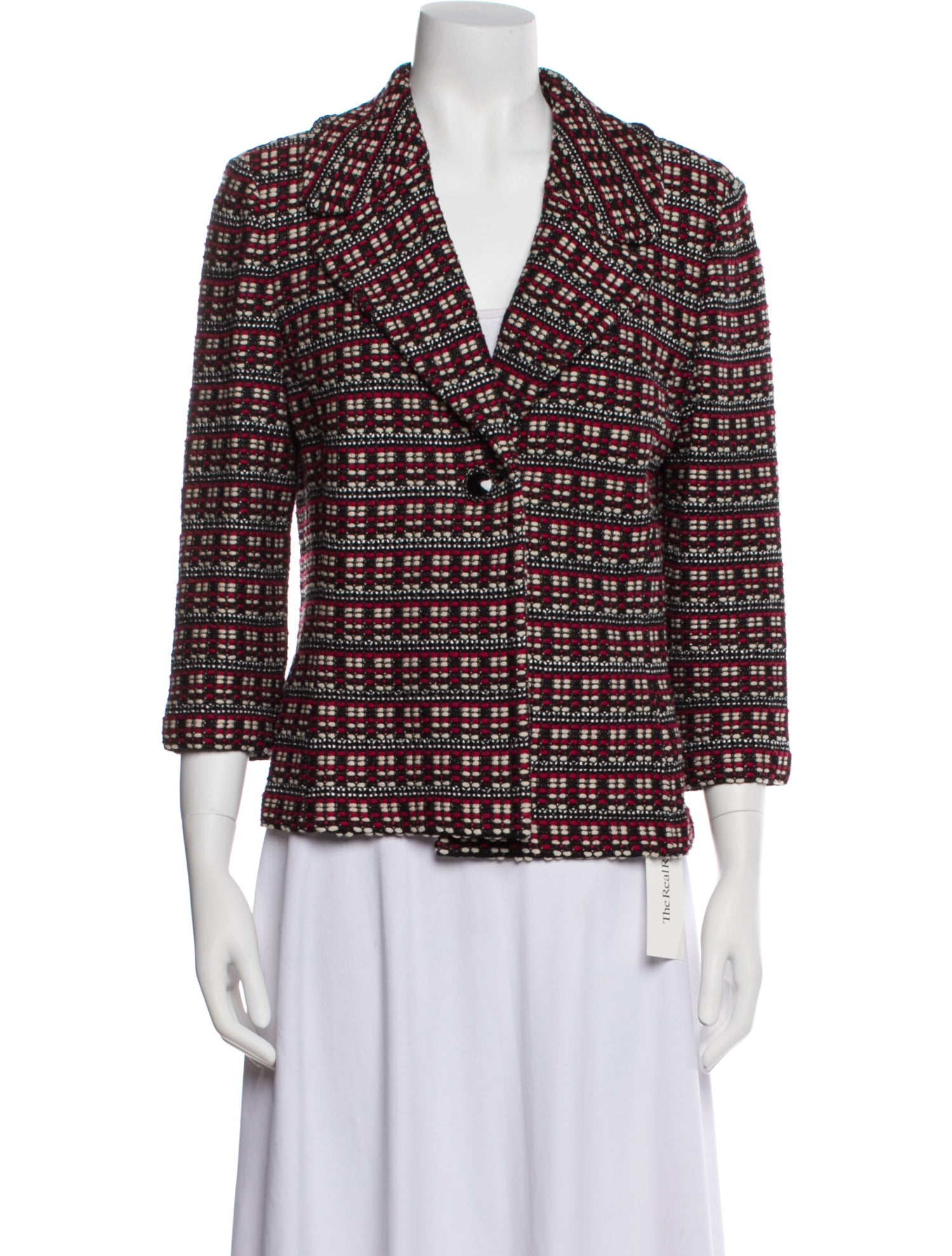 St. John Plaid Print Blazer