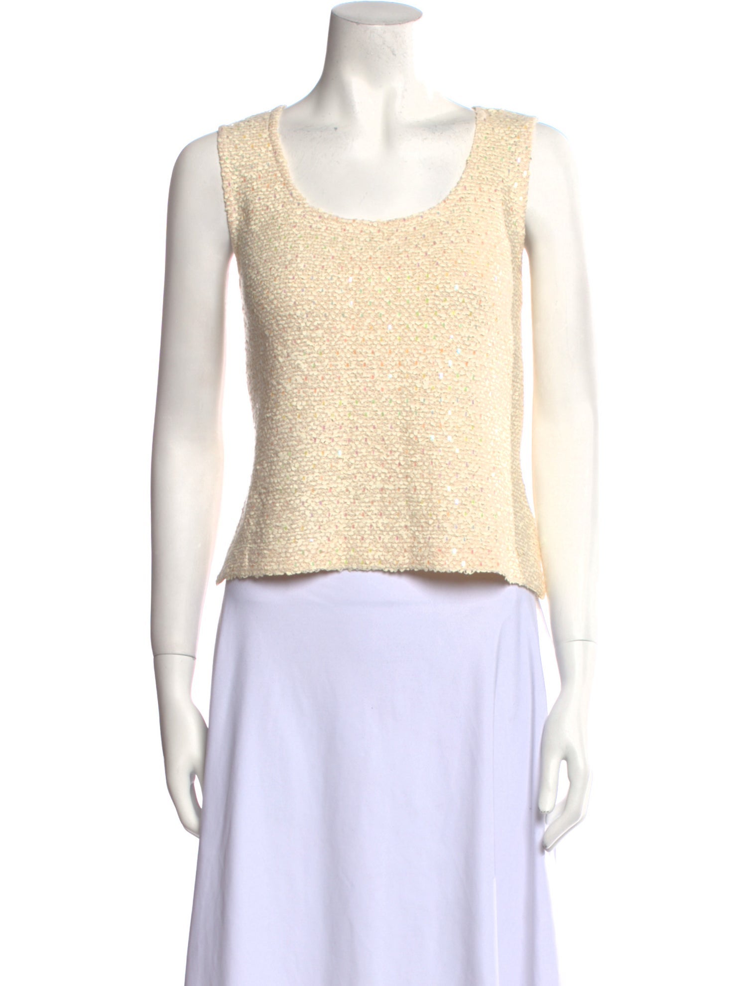 St. John Scoop Neck Sleeveless Crop Top