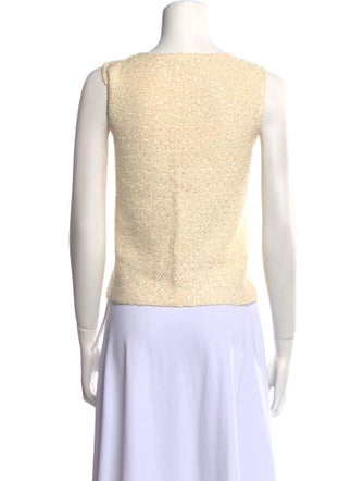 St. John Scoop Neck Sleeveless Crop Top